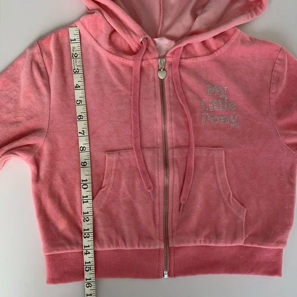 DOLLS KILL ‘MY LITTLE PONY’ PINK CROPPED ZIP UP HOODIE•JR’s Medium - Picture 9 of 12